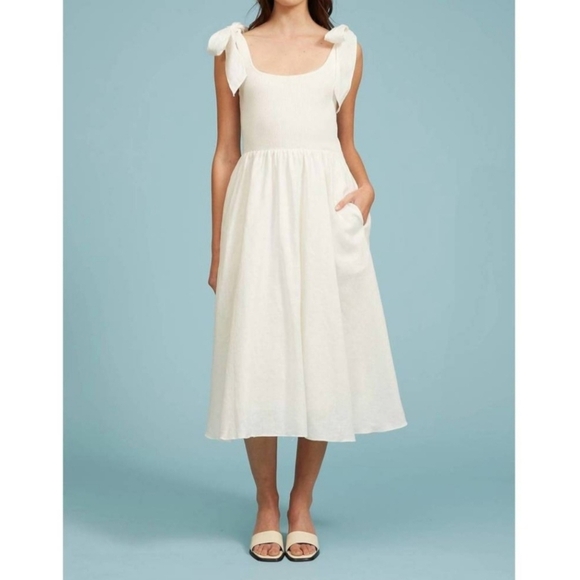 Lucy Paris Briela Tank Dress Linen Blend Skirt With Pockets Size S - Picture 2 of 12